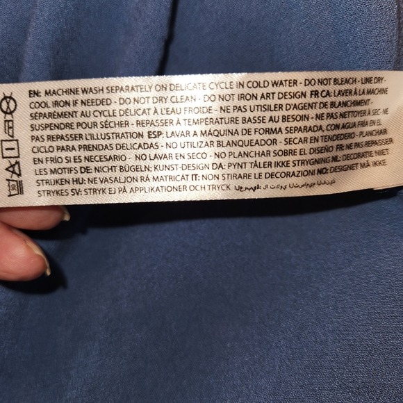 Ariat Tribal Tunic Size S Blue Embroidery & Beading High Low Peasant Bohemian - Picture 14 of 15